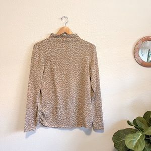 Leopard Print Mock Neck Sweater